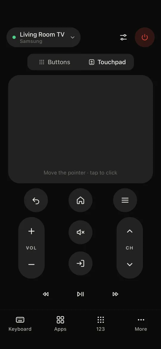 The touchpad: swipe to move, tap to click
