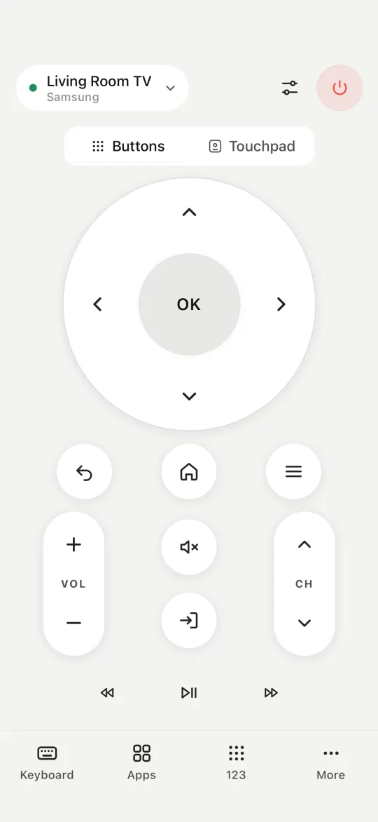 The remote in the light theme